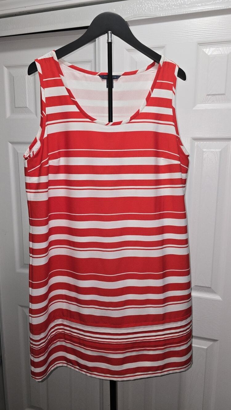 Tommy Hilfiger 1x Shift Dress Striped, Red And White